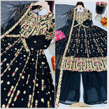 Black Designer Top Plazzo Collection