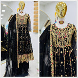 Black Designer Top Plazzo Collection