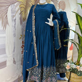 Bluish Superhit Embroidered Suit