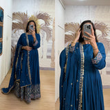 Bluish Superhit Embroidered Suit