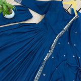 Bluish Superhit Embroidered Suit