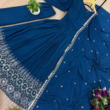 Bluish Superhit Embroidered Suit