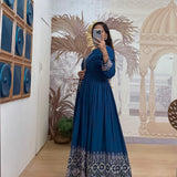 Bluish Superhit Embroidered Suit