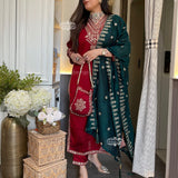 Attractive Blooming Silk Suit