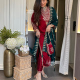 Attractive Blooming Silk Suit