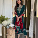 Attractive Blooming Silk Suit