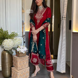Attractive Blooming Silk Suit