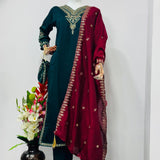 Attractive Blooming Silk Suit