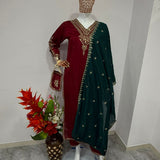 Attractive Blooming Silk Suit