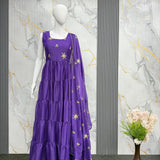 Violet Flair Crafted Anarkali Suit