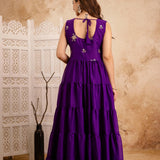 Violet Flair Crafted Anarkali Suit