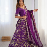 Slay Purple Bridal Wedding Lehenga