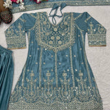 Designer Partywear Top Plazzo