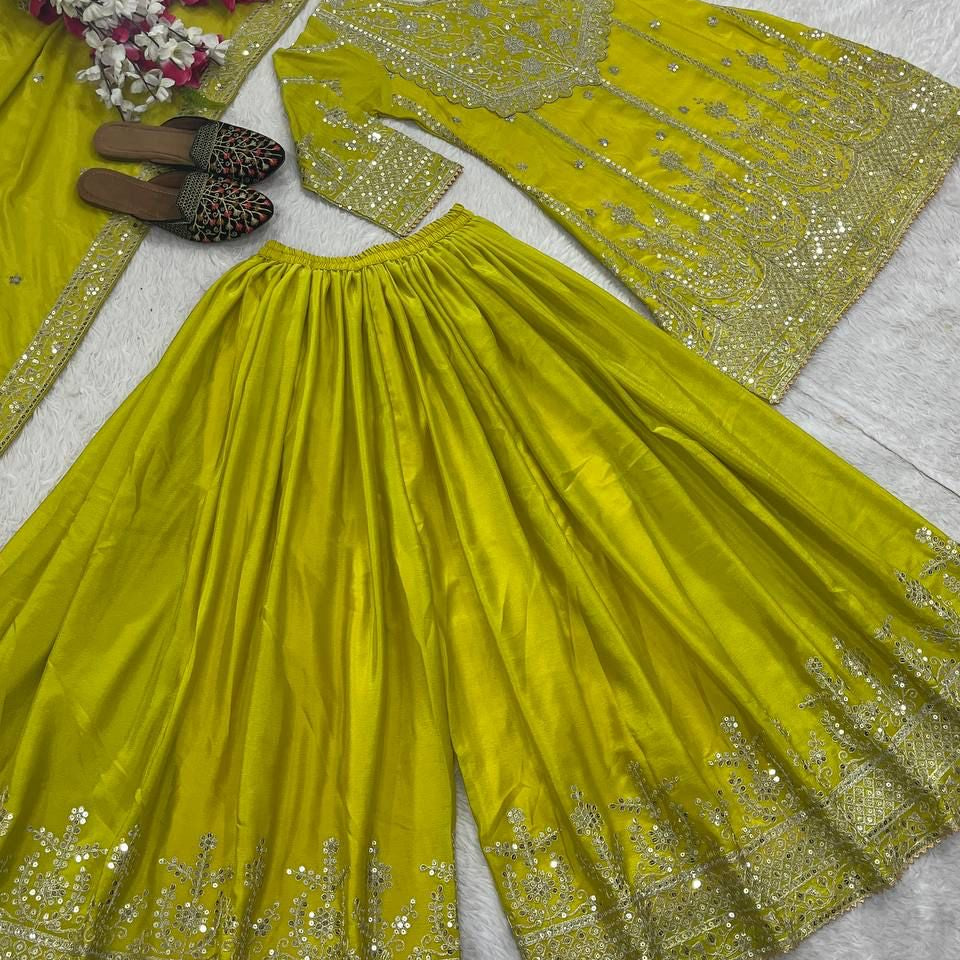 Designer Partywear Top Plazzo