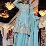Designer Partywear Top Plazzo