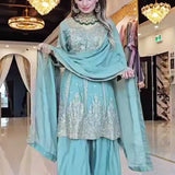 Designer Partywear Top Plazzo
