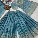 Designer Partywear Top Plazzo