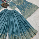 Designer Partywear Top Plazzo