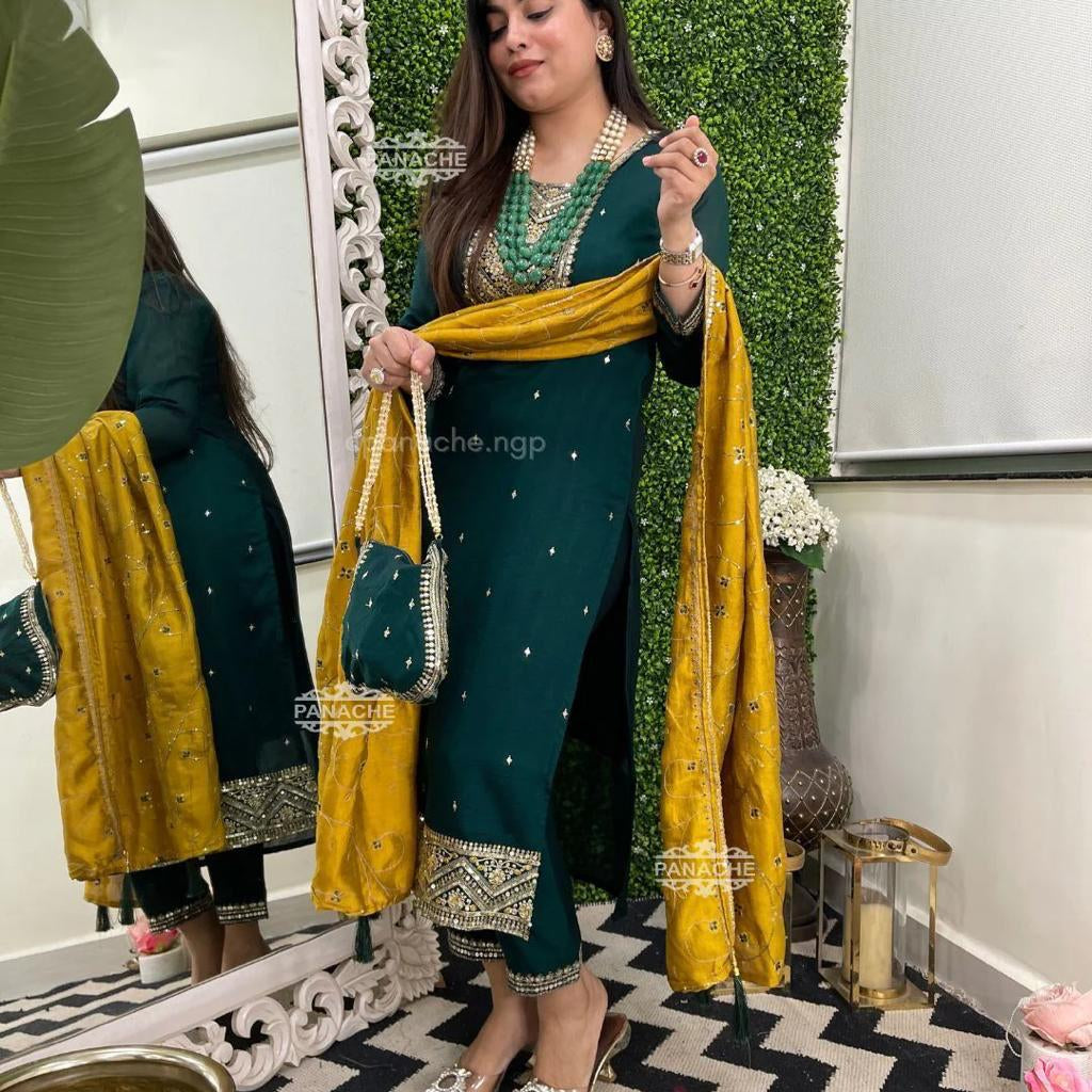 Beautiful Heavy Vichitra Suit