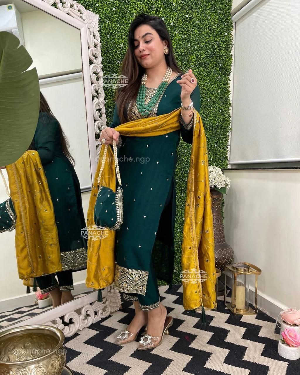 Beautiful Heavy Vichitra Suit