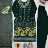Exclusive Faux Georgette Straight Suit