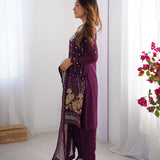 Exclusive Faux Georgette Straight Suit