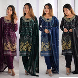 Exclusive Faux Georgette Straight Suit