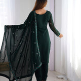 Exclusive Faux Georgette Straight Suit