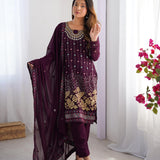 Exclusive Faux Georgette Straight Suit