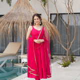 Cherry Festive silk  Anarkali Suit
