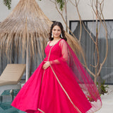 Cherry Festive silk  Anarkali Suit