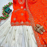 Virbrent Orange Suit Gharara Collection