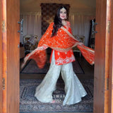 Virbrent Orange Suit Gharara Collection