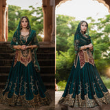 Luxurious Bottle Green Top Lehenga