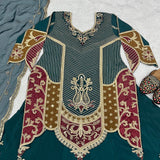 Luxurious Bottle Green Top Lehenga