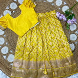 Kids Bandhej Paithani Lehenga