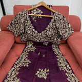 Wine Rangoli Silk Saree
