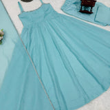 Sea Green Crunch Silk Gown