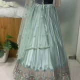 Sea Green Wedding Net Lehenga