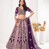 Purple Heavy Wedding Lehenga