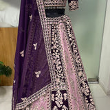Purple Heavy Wedding Lehenga