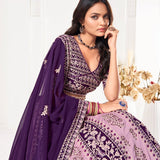 Purple Heavy Wedding Lehenga