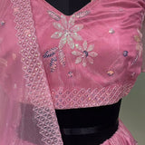 Pink Royal Bridal Net Lehenga