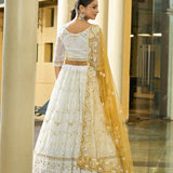 White Occasionally Georgette Lehenga