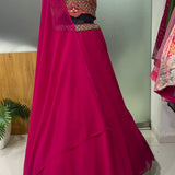 Pink Fancy Georgette Lehenga