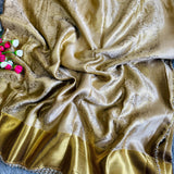 Elegant Golden Silk Saree