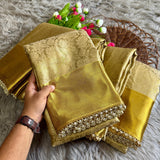 Elegant Golden Silk Saree