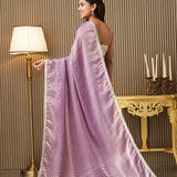 Purple Embellished Oraganza Saree
