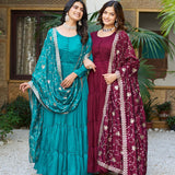Festive Vichitra Silk Gown