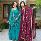 Festive Vichitra Silk Gown